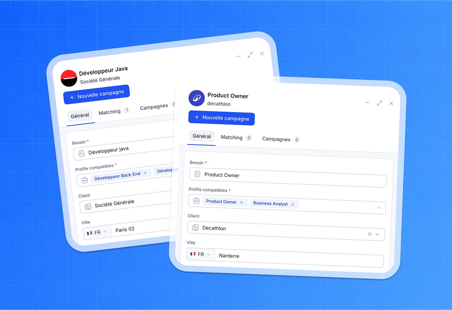 Formulaire GenStart de création d’un besoin client