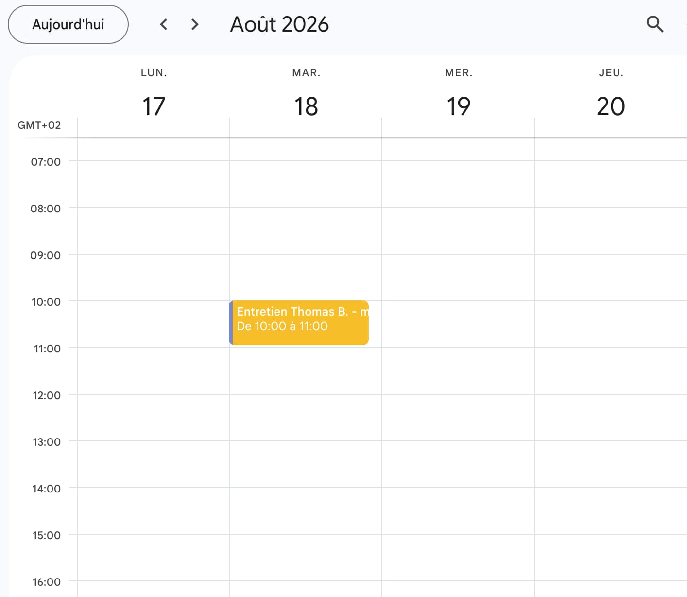 Rendez-vous booké dans l’agenda du Business Manager